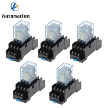 전기릴레이 부품 전자 마이크로 미니 릴레이 MY4NJ DC12V 5a 14 핀 코일 4DPDT 소켓 베이스 포함 세트, 06 AC 380V