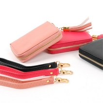 민자 컬러 무지 태슬 스트랩 반지갑/ 깔끔한 패션 심플디자인 선물