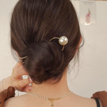초콜리트쥬얼리 베르 진주 메탈볼 U라운드 올림머리 유핀 헤어비녀 4컬러