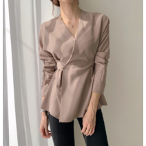 웬디 V넥 슬림핏 블라우스 BS11213