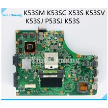 노트북 메인보드 K53SM ASUS X53S 노트북 마더 보드 HM65 DDR3 GT540M630M 2G GPU 100 테스트 작업, 02 GT540M 1G
