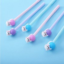 학생용볼펜 팬시펜 캐릭터볼펜 고양이펜 색랜덤, 블루