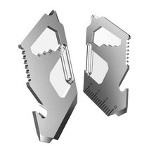 Carabiner Keychain 10in1 멀티 도구 EDC 병따개 스크루 드라이버 렌치 눈금자 초경량 다용도 클립 하이킹 생존 용, [01] 은