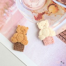 도도앤뉴 유아동 아기 뽀글이 곰돌이 똑딱핀 헤어핀