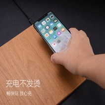 우드 타입 무선충전 마우스패드 스마트폰 테이블 사무실 업무, 브라운 10W