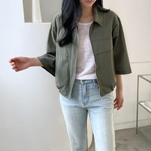 코지 댄디한 아메카지 스타일 투포켓 크롭 7부 자켓