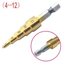 스텝 드릴 비트 슬롯 브로칭 톱 세트 금속 목재용 카운터 싱크 4-12/20/32mm 목재 커터 3 6 8mm 7 피스, 03 4-12mm