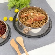 강아지 중형견 스텐밥그릇, 475ml (16온스)