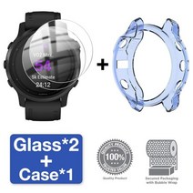 분광계 광도계 적외선 Garmin Fenix 7 7S 7X 6 6S 6X Pro 5 5S 스마트 워치 실리콘 커버 및 강화 유리 용 2-in-1 보호 케이스 + 화면 보호기, Blue, Fenix 6 - 6 Pro