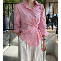 바이오워싱 코튼 투웨이 랩 셔츠