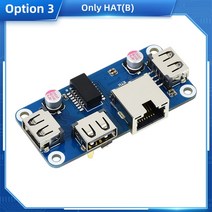 라즈베리 파이 PoE 이더넷 USB 허브 HAT 3 x 2.0 포트 RJ45 802.3af RTL8152B 제로 W 호환, [03] Only HATB, 03 Only HAT(B)