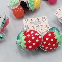 후르츠 상콤이 아기머리끈 아동머리방울 머리끈(한쌍)