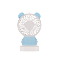 레인보우미니 레인보우 LED 미니 선풍기, 곰돌이블루, 레인보우 LED 미니선풍기