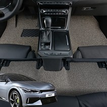 포시즌 기아 EV6 전차종 확장일체 자동차 코일매트, 기아 EV6 확장일체 1+2열, 브라운