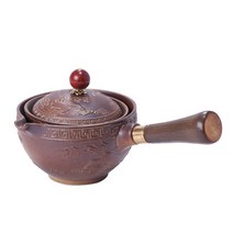 티포트 약탕기 중국어 쿵푸 차 세트 360 회전 주전자 세라믹 메이커 주입기 반자동 Gongfu Teaware Pot Cu, 04 D