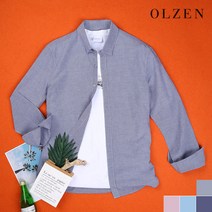 올젠 올젠(OLZEN) 린넨 깅엄 체크 이지케어 셔츠 ZOA2WC1301 NV