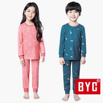 BYC 순면 도톰한양면 아동 초등학생 주니어 내복 상하세트 실내복 겨울내복