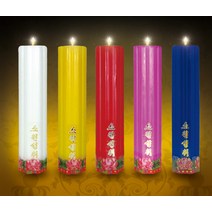 원백 알뜰연꽃초2호 신라양초 칼라초 기도초 식물성 친환경초 제사초 불교용품, 청색