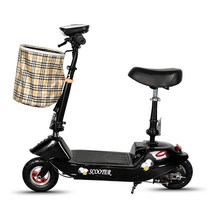 전동 성인용 킥보드 전기 앉아서타는 퀵보드 대리기사 듀얼 접이식 배터리, 24V, 8.블랙 디럭스 전동킥보드