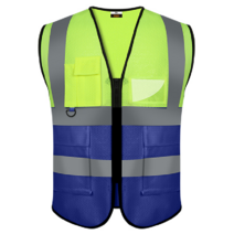 남녀공용조끼 오랑론 반사조끼 베스트 시공 공사 네온 환경 미화원이다 교통 안전복 야간 라이딩 맟춤제작 2749664375, 아쿠아 네온 그린 블로킹 디프블루