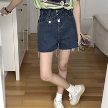 Hooozen 디자인 센스 하이 웨이스트 데님 여성 반바지