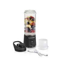 해밀턴비치 미니 무선 휴대용 개인 블렌더 쉐이크 앤 스무디 USB 충전식 16온스, 16 oz. Travel Jar_Black