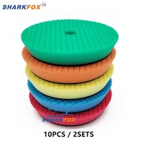 DA/RO/GA 자동차 광택기용 스폰지 버핑 연마 그리드 라운드 패드 3 인치 5/6 인치, 35.Mixed 10pcs - 5Inch Backer