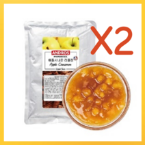 앤드로스 애플시나몬 리플잼 1kg 대용량 잼 / 와플 마카롱 크로와상 크로플 다쿠아즈 베이킹 요거트 아이스크림 토핑 잼, 2개, 1000g