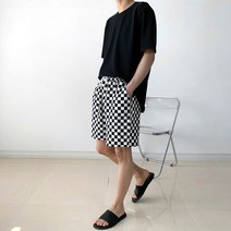 여름옷 체스 체크 와이드 반바지