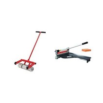 Roberts 10-950 34kg(75파운드) 튼튼한 비닐 및 리놀륨 바닥 롤러 Norske 도구 새롭게 개선된 NMAP001 33cm(13인치) 라미네이트 바닥재 사이딩 커터, 바닥 롤러 + 커터
