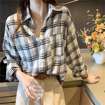 오노마 오노마 ONM 모던 심플 여성 포켓 2컬러 체크셔츠 남방 (9015185)