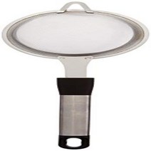 LETOOR Fine Mesh Oil Skimmer Food Strainer Flour Colander Sieve Kitchen Cooking Tool (Black) Pack, 1