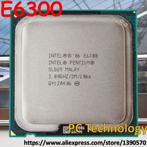 지널 인텔 펜티엄 E6300 데스크탑 프로세서 CPU 2.8GHz/2MB/1066MHz LGA 775 (1 일 이내, 한개옵션0