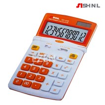 SHINIL NEW 컬러 전자계산기 각도조절 사무용계산기 12자리수 메모리 ON버튼