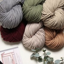 패션메이드패션메이드] 마크라메실 우동끈 200야드 4mm 면로프 끈 뜨개질 실 가방만들기 소품, B-47(멜란지)