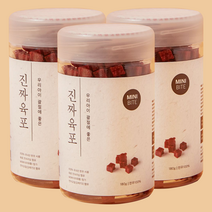진짜육포 강아지 간식 져키 180g, 3개, 한우 미니바이트