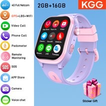 호환 216GB 키즈 4G 스마트폰 시계 GPS WIFI 화상 통화 앱 다운로드 SOS 스마트워치 모니터 트래커 위치 추적 남아 여아 선물, [01] purple pink