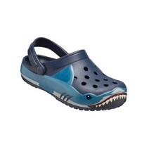 crocs 크록스 키즈 펀랩 샤크 밴드 라이트 클로그 아동 샌들 슬리퍼 206159-410