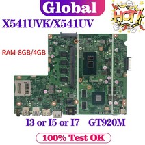 X541UV 노트북 ASUS X541UJ X541UVK X541U F541U A541U 메인 I3 I5 I7 CPU GT920M 4GB/8GB-RAM 메인 보드, I7-7500U 8GB