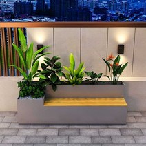 대형 철제 스텐 화분 벤치 야외 카페 백화점 쉼터, 220cm 콤비(화이트)