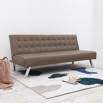 바네스데코 민스 접이식 가죽 3인용 소파베드(Latte), 단품