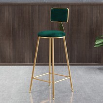 럭셔리골드 홈바 의자 바체어 높은의자 인테리어 벨벳, 골든 체어 +55cm 그린
