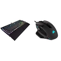 Corsair 미국출고-CORSAIR K70 RGB MK.2 기계식 게임용 키보드 및 클릭 - Cherry MX Blue 및 Nightsword RGB - 편안한 성능 조정 가능한 FPS/MOBA 광학 인체공학적 게임용 마우스 블랙-171213, 02.빨간색, 04.키보드 + 마우스