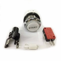 가정용 게임기 오락실 옛날 부품 크롬 실버 도금 5v 12v 마이크로 스위치가있는 조명 led 아케이드 푸시 버튼 동전 시작 선택 신용 일시 중지 종료