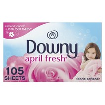 다우니 패브릭 소프트너 건조기시트 105장 Downy Fabric Softener Dryer Sheets April Fresh, 1팩