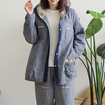 내추럴가든 세송이 패치 배색 후드점퍼