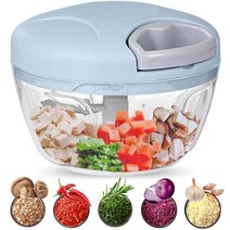 핸드블렌더 500900ml 마늘 쵸퍼 수동 회전 과일 야채 커터 쵸퍼 슬라이서 마늘 분쇄기 필러 그라인더 블렌더 고기 분쇄기, 핑크 900ml