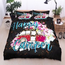 차박 세차용 접이식발판 카라반발판 캠핑 자동차 이불 커버 여행 테마 침구 세트 만화 동물 청소년을 위한 전체 킹 성인 선물, [08] 264x228cm 3pcs, [08] 8