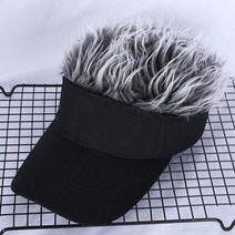 모자 선캡 썬캡 가발 헤어 머리 골프 야구 with fake flair hair cap sun visor fun toupee hats mens womens spiked wig