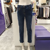 3여성)올리비아로렌 밑단트임 디테일 일자 데님 팬츠 VVCMPXS2271